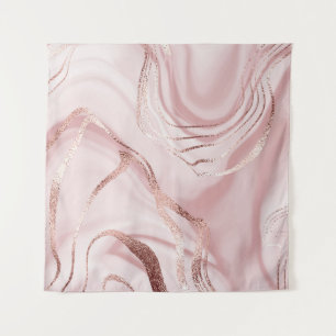 Tenture Vagues or Rose en marbre liquide