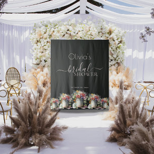 Tenture Vase de fleurs printanières romantiques pour la do