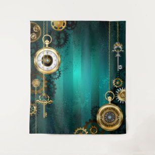 Tenture Veille bijoux Steampunk sur un Arrière - plan vert