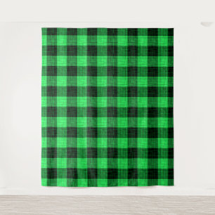 Tenture Vert Croix à carreaux Noir Buffalo Check