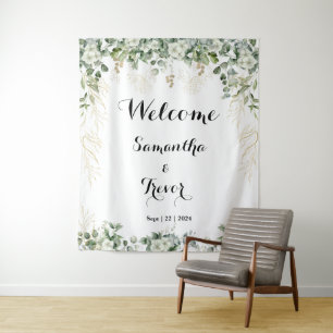Tenture Vert & Métallurgie Or Blooms : Une Fête des mariée