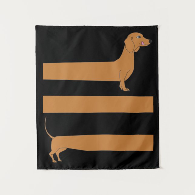Tenture Very long Dachshund funny (Devant)