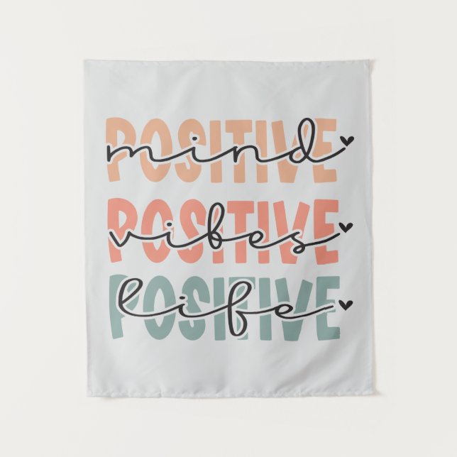 Tenture Vibes de l'esprit positif Vie Citation inspirante (Devant)
