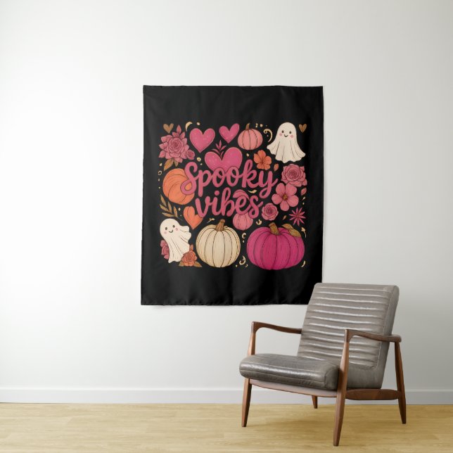 Tenture Vibes éffrayantes - Halloween (En situation)