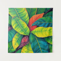 Vibrant coloré Banana Foliage Motif