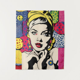 Tenture Vibrant Pop Art Portrait Retro Wall Art