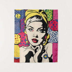 Tenture Vibrant Pop Art Portrait Retro Wall Art