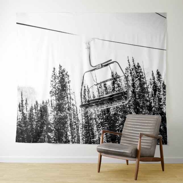 Tenture Vide Hiver noir et blanc (En situation (horizontale))