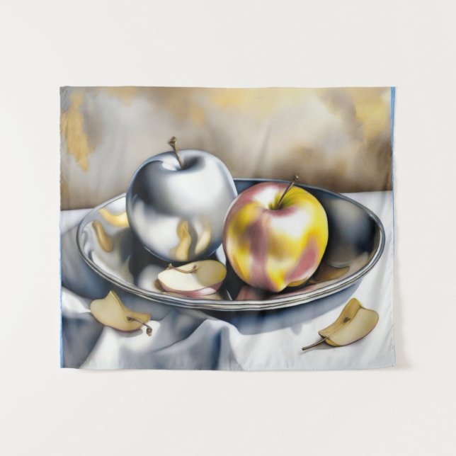 Tenture Vie morte des pommes d'argent et d'or (Devant (Horizontal))
