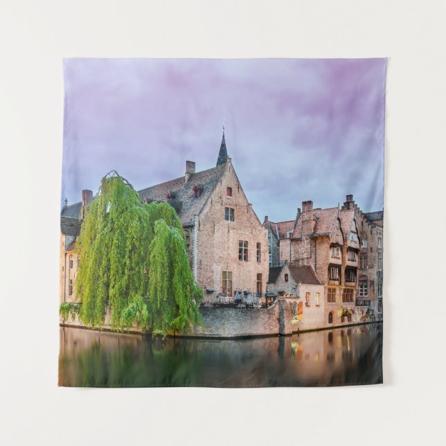 Tenture Vieille ville de Bruges et tour du Beffroi (Devant)