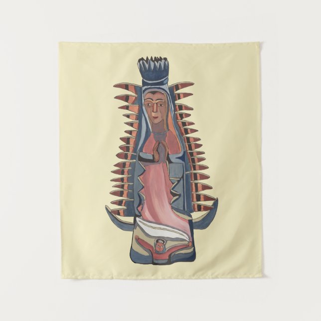 Tenture Vierge Marie Notre Dame de Guadalupe peinture (Devant)