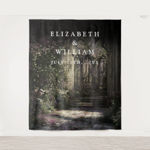 Tenture Vieux Château gothique Jardin Photo Booth Prop Bac