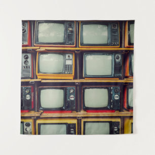 Tenture Vieux écran noir de télévision rétro