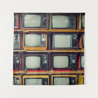 Tenture Vieux écran noir de télévision rétro