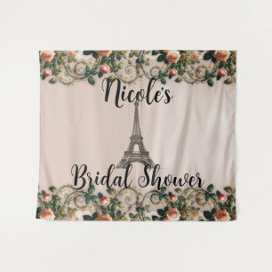 Tenture Vignes Rose Pâle Paris Tour Eiffel Style Shabby Ch
