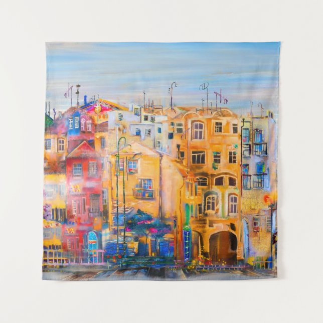 Tenture Ville moodpaint, huile, paysage, ville, abstrait,  (Devant)