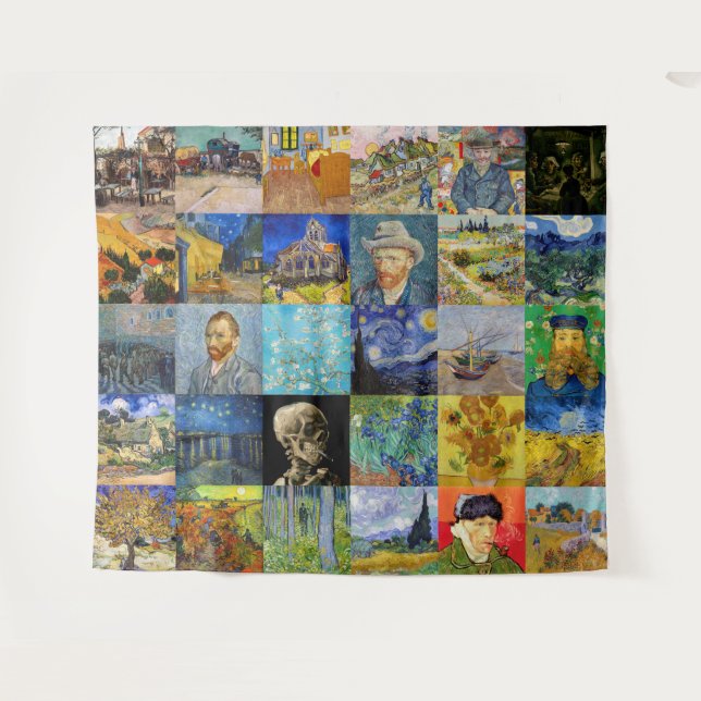 Tenture Vincent van Gogh - chefs-d'oeuvre Mosaic Patchwork (Devant (Horizontal))
