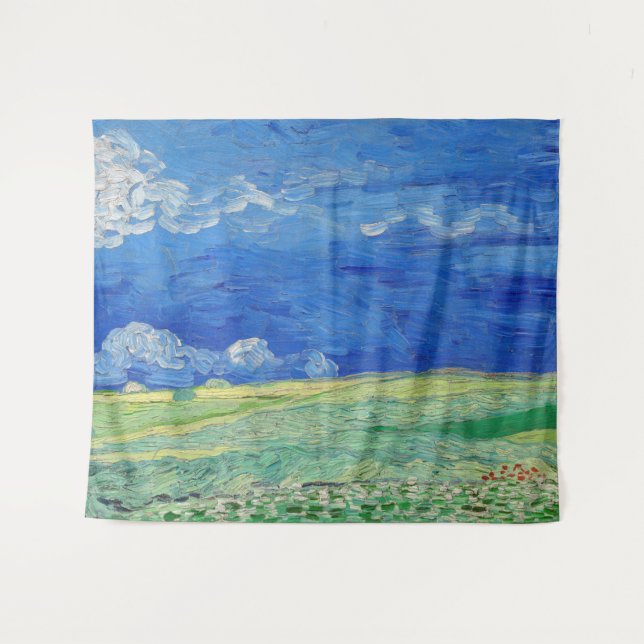 Tenture Vincent van Gogh - Les champs de roues sous Thunde (Devant (Horizontal))