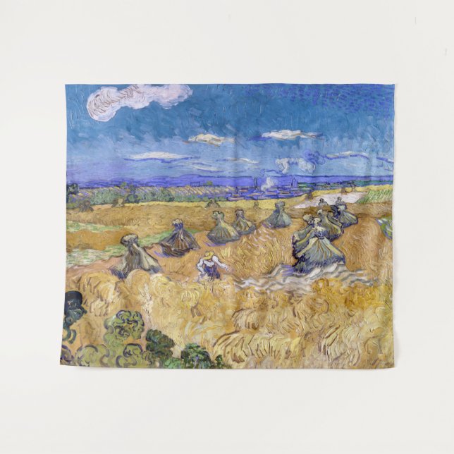 Tenture Vincent van Gogh - Pile de blé avec les lecteurs (Devant (Horizontal))