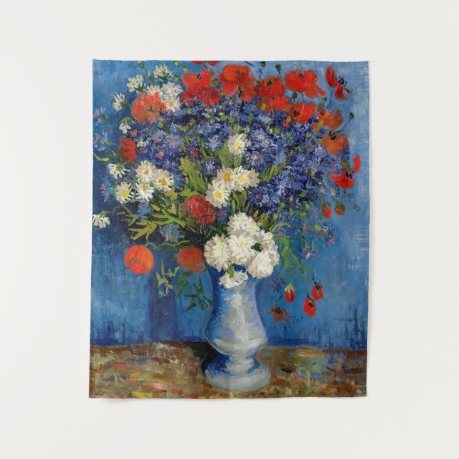 Tenture Vincent van Gogh - Vase avec Cornflowers & Poppies (Devant)