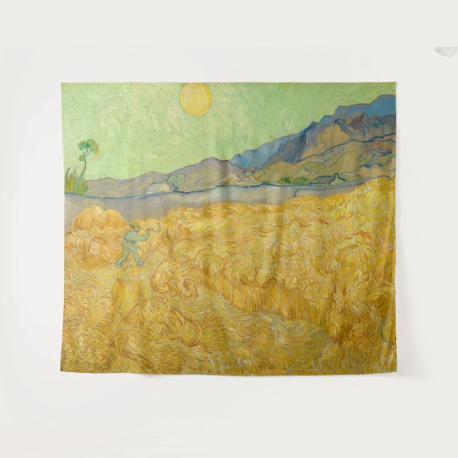 Tenture Vincent van Gogh - Wheatfield avec une Faucheuse (Devant (Horizontal))