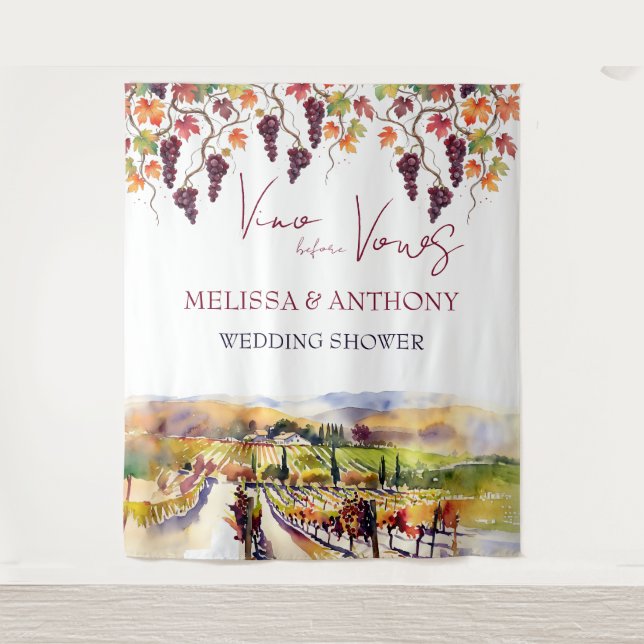 Tenture Vino avant les vœux personnalisé shower de mariage (Devant)