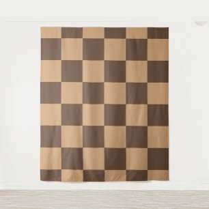 Tenture Vintage à carreaux dans des tons marron chaud