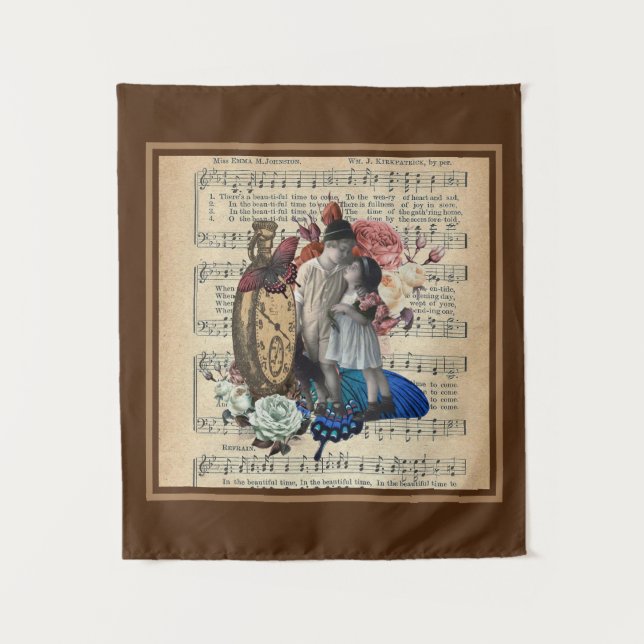Tenture Vintage Enfants & Collage Floral (Devant)