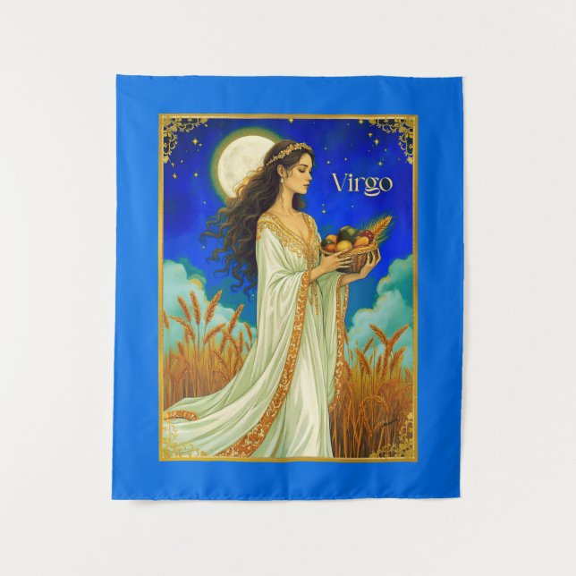 Tenture Virgo Zodiac Beauty Under a Night Sky (Devant)