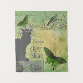 Tenture Visite vintage de Paris du Conversation Noir Colla