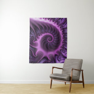 Tenture Vivid Cool Abstrait rose violet Fractal Art Spiral
