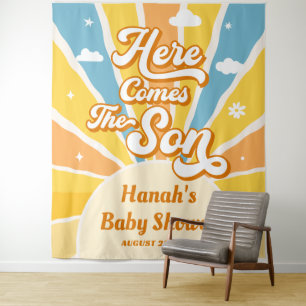 Tenture Voici le Soleil Baby Shower Bienvenue