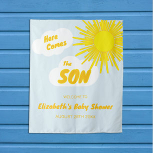 Tenture Voici venir le fils Garçon Baby Shower