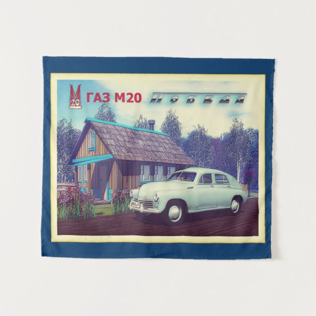 Tenture Voiture Russe GAZ M-20 Et Dacha (Devant (Horizontal))