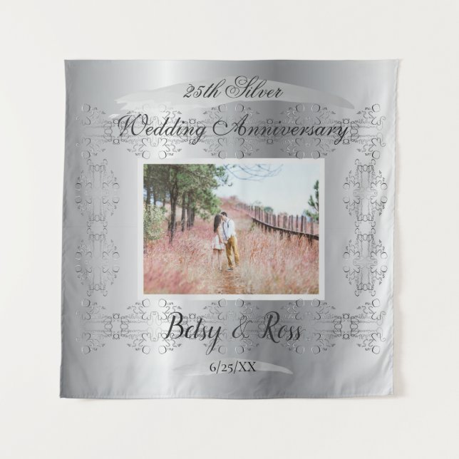 Tenture Votre 25e anniversaire de Mariage d'argent (Devant)