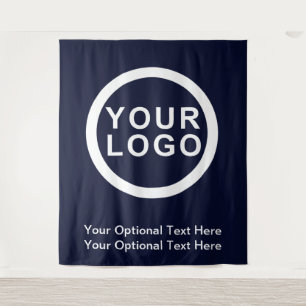 Tenture Votre logo d'entreprise Marque moderne bleu arrièr