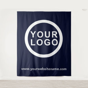 Tenture Votre logo d'entreprise Site Web Moderne Bleu fo