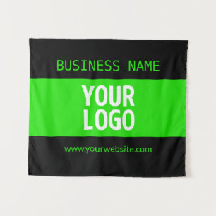 Tenture Votre logo ou image   Noir et vert brillant