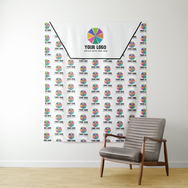 Tenture Votre logo Plus grand et Motif Contexte promotionn (En situation)