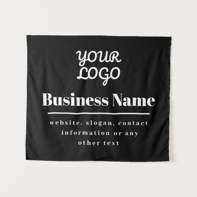 Tenture Votre Logo Retro-Moderne Noir & Blanc (Devant (Horizontal))