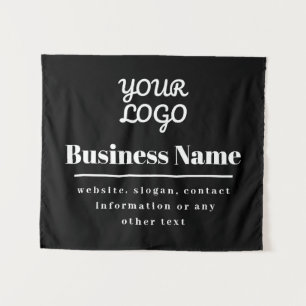 Tenture Votre logo rétro-moderne noir et blanc