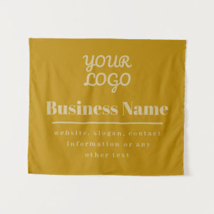 Tenture Votre Logo Retro-Moderne Or Foncé & Lumière