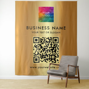Tenture Votre Logo Texte Personnalisé Faux Gold Extra Larg