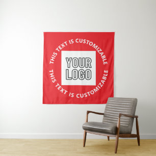 Tenture Votre logo/toute image téléchargée et tout texte c