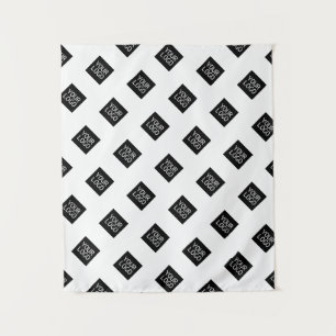 Tenture Votre Motif de logo simple et répétitif   Blanc
