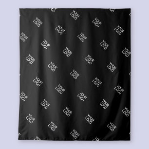 Tenture Votre Motif de logo simple et répétitif Noir
