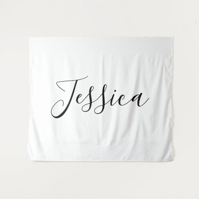 Tenture Votre nom | Script élégant (Devant (Horizontal))