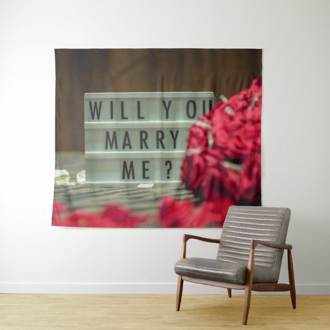 Tenture Vous épouserez-moi ? Demande en mariage (En situation (horizontale))