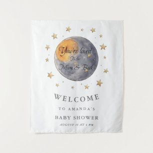 Tenture Vous êtes aimé Jusqu'à la Lune Étoiles Baby Shower