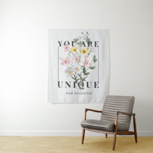 Tenture Vous êtes un Slogan floral unique